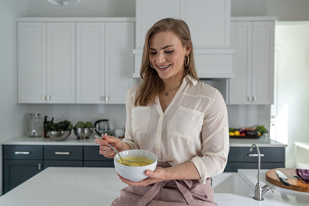 Alysha with Bowl of Soup