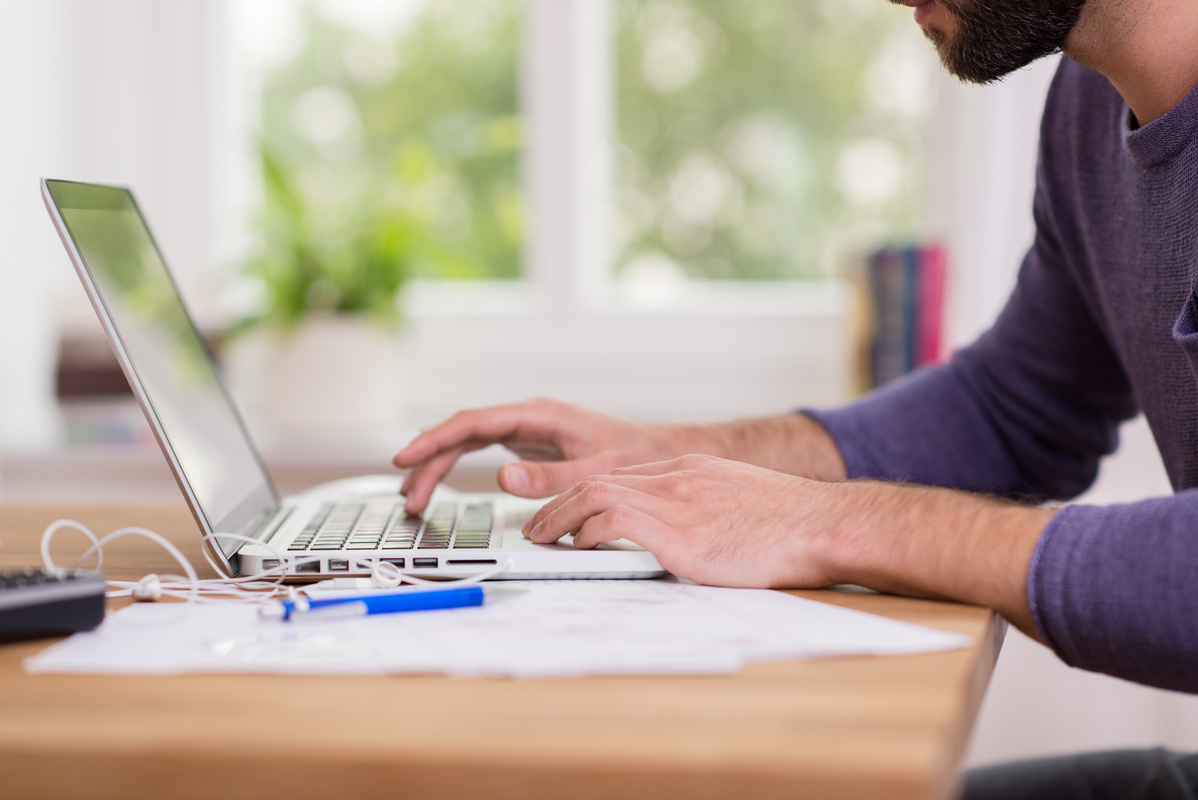 A man working on a laptop